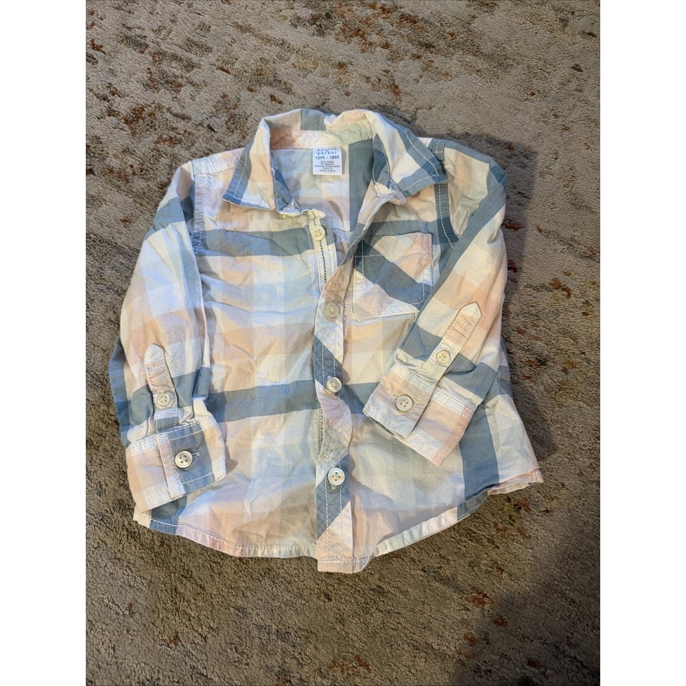 Peyton & Parker Button Down Long Sleeve Shirt Size 12-18 Months